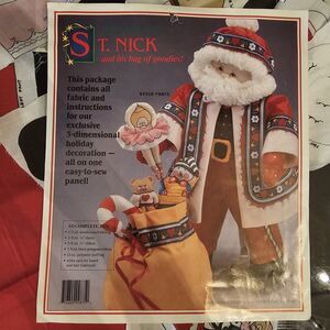 Vintage 1991 St. Nick and His Bag of Goodies Cut & Sew Kit Panel Daisy Kingdom